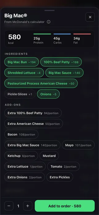 Big Mac options