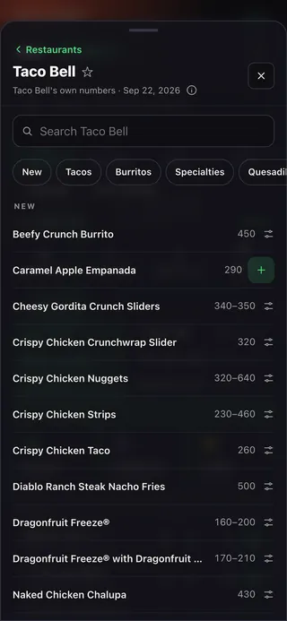Taco Bell menu